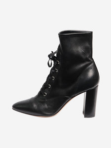 Gianvito Rossi Black leather lace-up ankle boots - size EU 39.5 (UK 6.5)