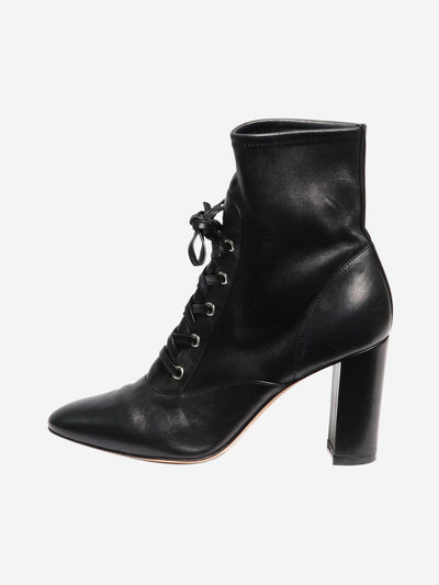 Black leather lace-up ankle boots - size EU 39.5 (UK 6.5) Boots Gianvito Rossi 