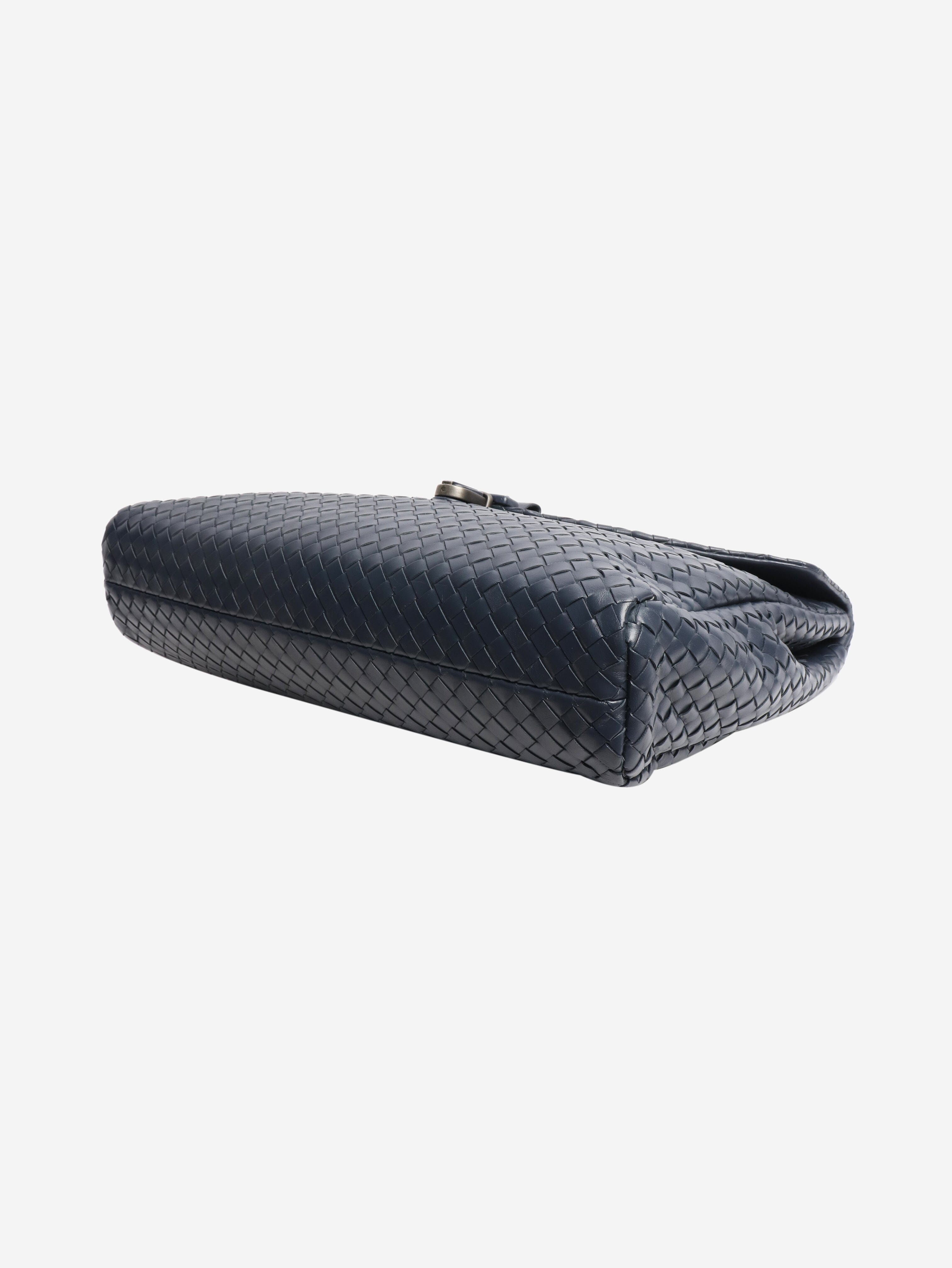 Blue Intrecciato leather briefcase Top Handle Bags Bottega Veneta 