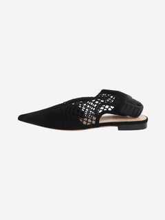 Black suede and mesh slingbacks - size EU 38 (UK 5) Flat Shoes Dior 