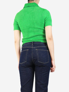 Green brushed-knit top - size UK 8 Tops Sandro 