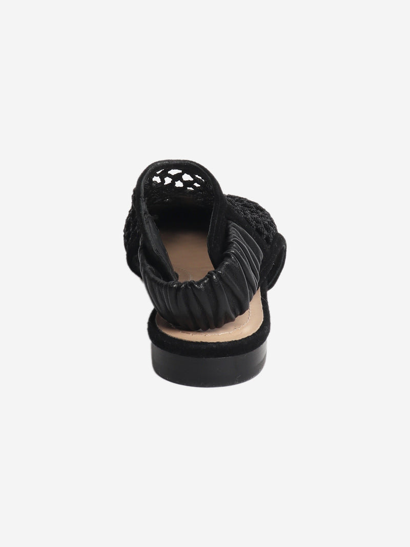 Black suede and mesh slingbacks - size EU 38 (UK 5) Flat Shoes Dior 