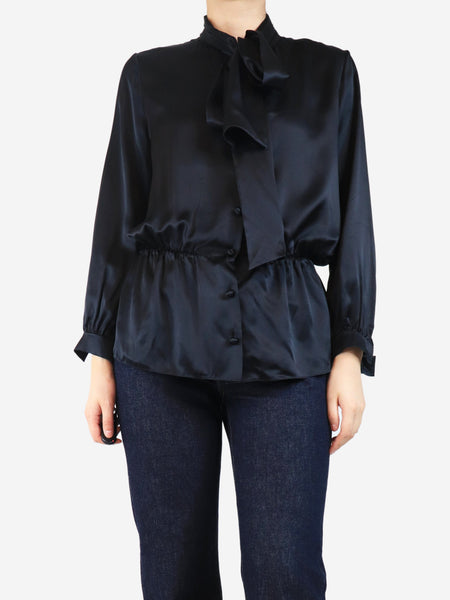 Black silk blouse - size UK 12 product image