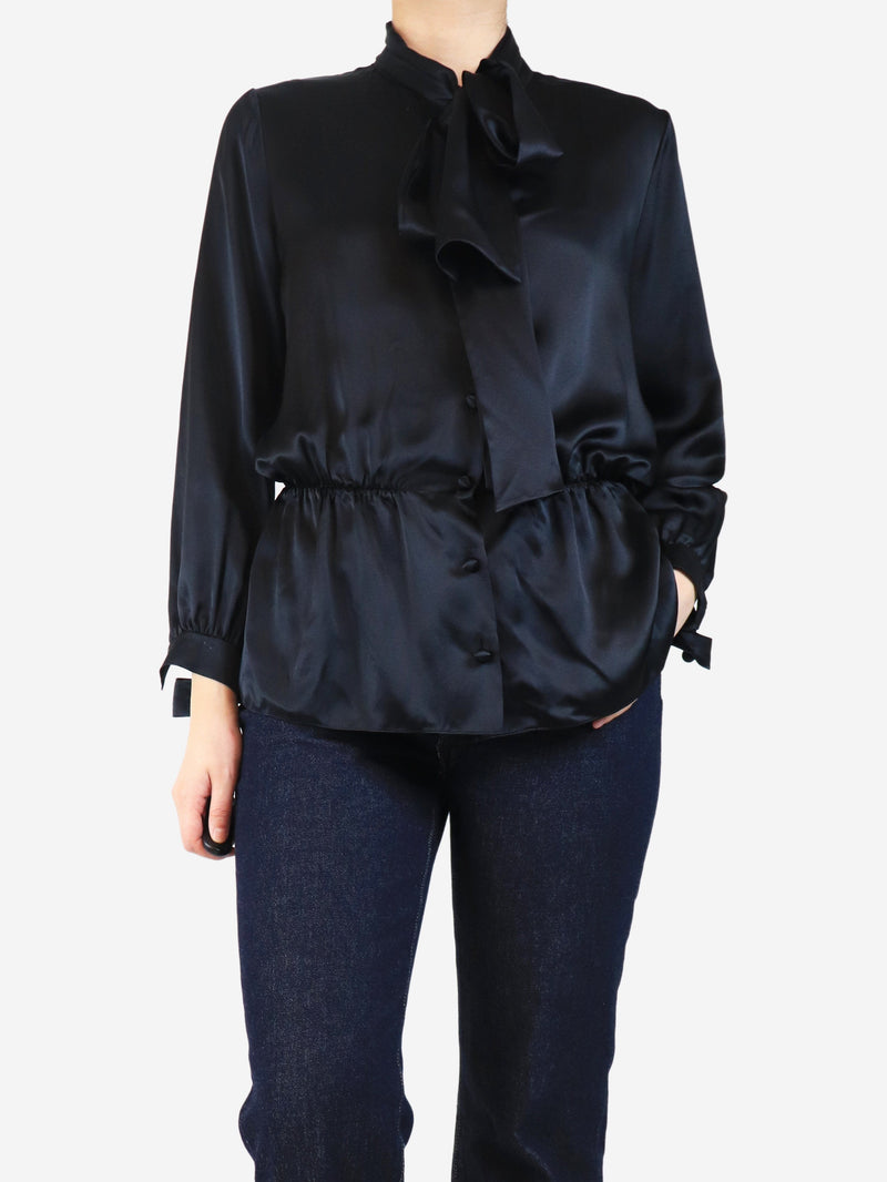 Black silk blouse - size UK 12 Tops Balenciaga 