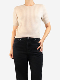 Oatmeal short-sleeved cashmere top - size S Knitwear Rag & Bone 