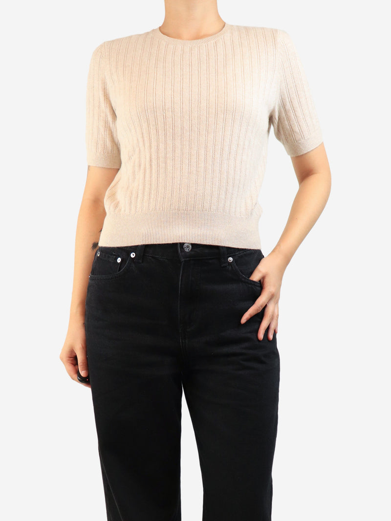 Oatmeal short-sleeved cashmere top - size S Knitwear Rag & Bone 