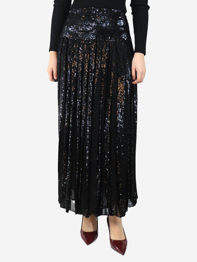 Black sequin maxi skirt - size UK 10 Skirts Temperley 