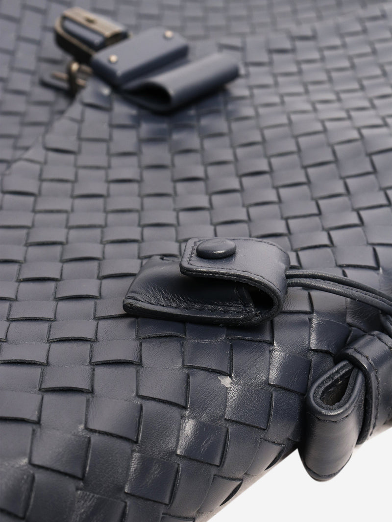 Blue Intrecciato leather briefcase Top Handle Bags Bottega Veneta 
