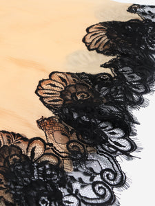 Gucci Peach silk lace mini slip dress - size UK 8