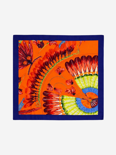 Orange silk feather scarf Scarves Hermes 