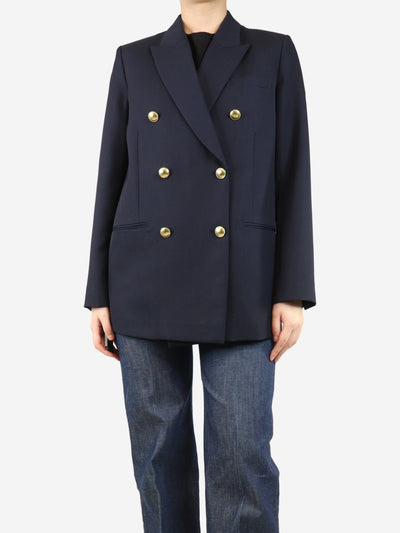 Navy blue double-breasted wool jacket - size UK 8 Coats & Jackets Victoria Beckham 