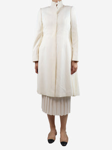 Alexander McQueen Cream buttoned long coat - size UK 10