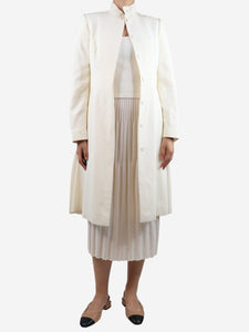 Alexander McQueen Cream buttoned long coat - size UK 10