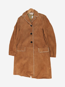 Marni Tan suede coat - size UK 6