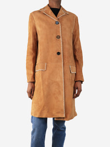 Marni Tan suede coat - size UK 6