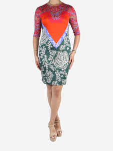 Peter Pilotto Multicolour printed bodycon silk midi dress - size UK 10