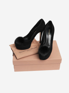 Gianvito Rossi Gianvito Rossi Black platform suede heels - size UK 5