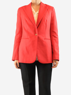Red wool-blend blazer - size UK 12