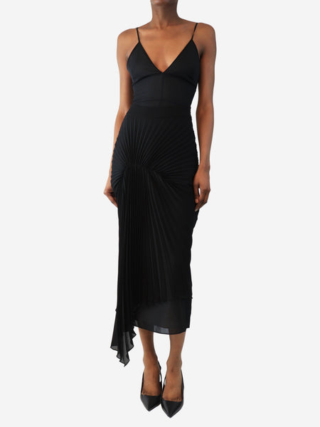Black pleated sheer skirt - size UK 10 alternate image
