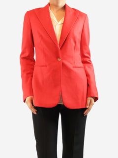 Red wool-blend blazer - size UK 12