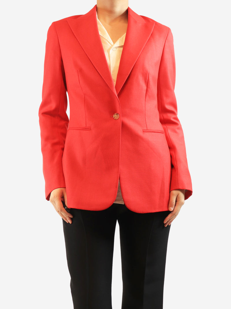 Red wool-blend blazer - size UK 12