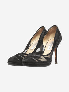 Jimmy Choo Black suede and mesh pumps - size EU 38