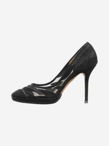 Jimmy Choo Black suede and mesh pumps - size EU 38