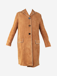 Marni Tan suede coat - size UK 6
