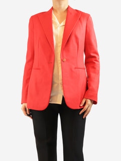 Red wool-blend blazer - size UK 12