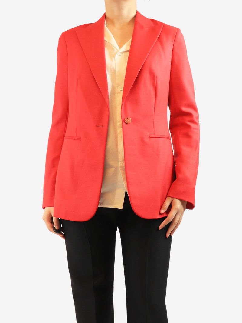 Red wool-blend blazer - size UK 12