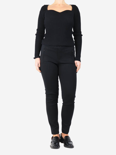 Black slim-leg trousers - size UK 14 alternate image