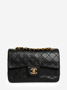 Black vintage lambskin Small Classic Double Flap bag Shoulder bags Chanel 