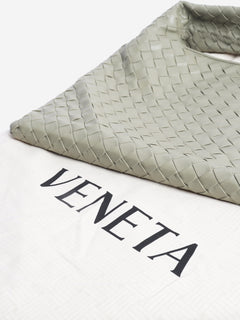 Sage green Hop Intrecciato leather shoulder bag