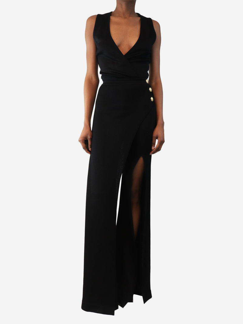 Black sleeveless jumpsuit - size UK 6 Jumpsuits Balmain 