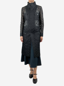 Dolce & Gabbana Black straight-fit lace coat - size UK 10