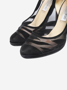 Jimmy Choo Black suede and mesh pumps - size EU 38