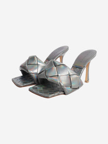 Grey holographic Intrecciato heels - size EU 39 Heels Bottega Veneta 
