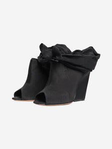 Christian Dior Black satin tie-up heels - size EU 38.5