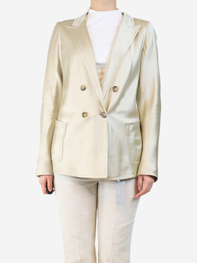 Neutral satin silk blazer - size UK 12 Coats & Jackets Max Mara 