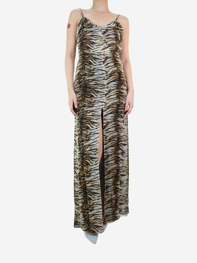 Animal print silk max dress - size FR 34 Dresses Saint Laurent 
