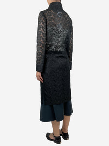 Dolce & Gabbana Black straight-fit lace coat - size UK 10