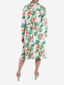 Amare Neutral floral button-up midi dress - size US 6