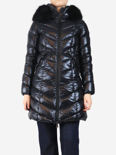 Black hooded puffer jacket - size UK 10 Coats & Jackets Moncler 