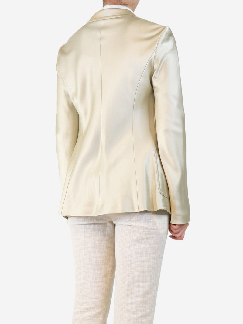 Neutral satin silk blazer - size UK 12 Coats & Jackets Max Mara 