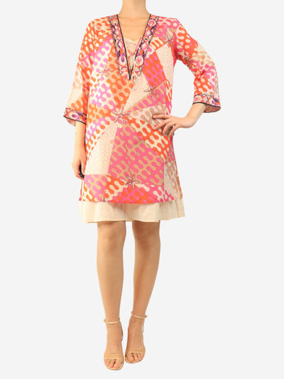 Orange printed long sleeve top - size UK 12 Tops Emilio Pucci 