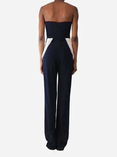 Navy strapless tassel jumpsuit - size UK 8 Jumpsuits Galvan London 
