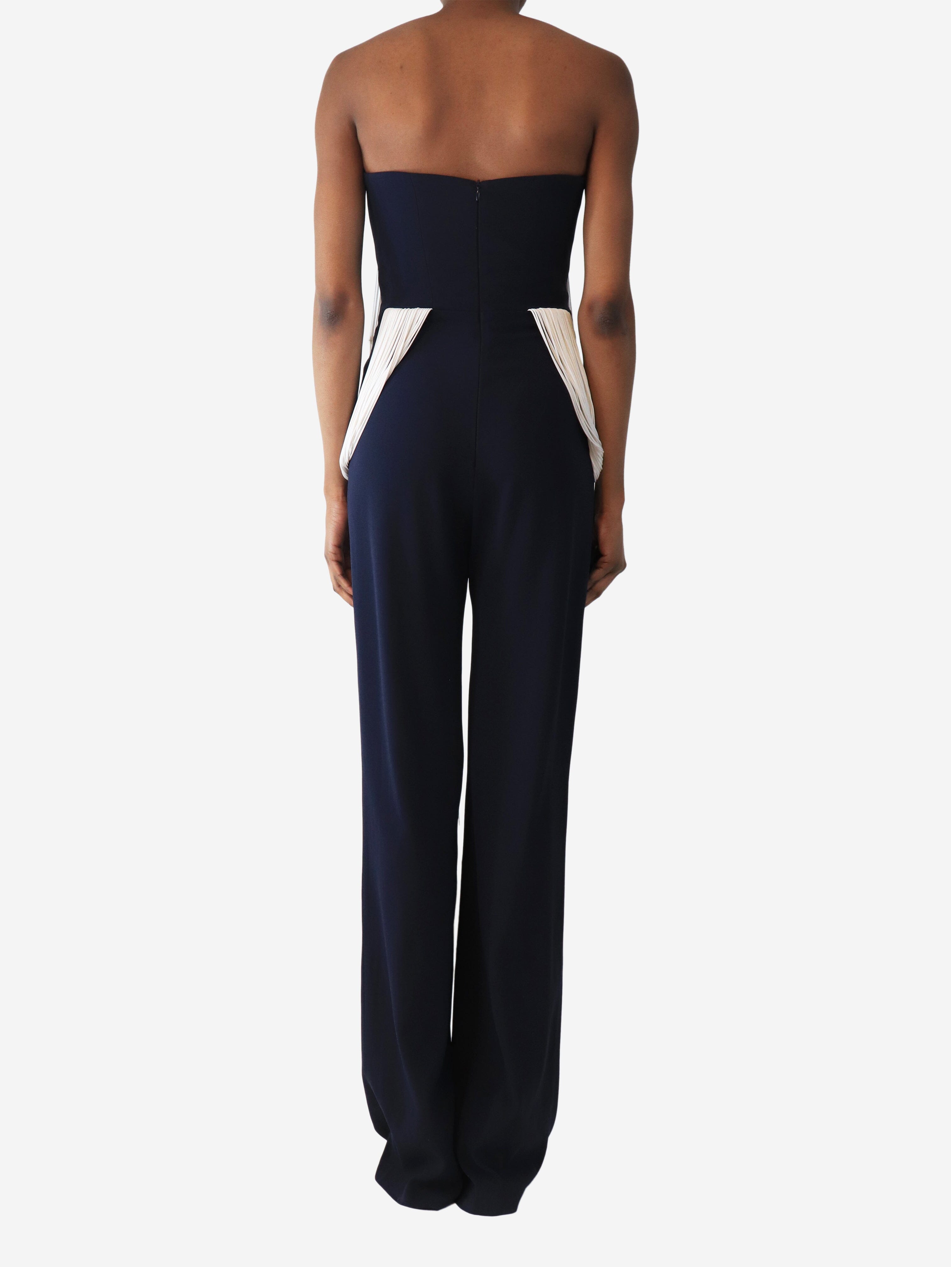 Navy strapless tassel jumpsuit - size UK 8 Jumpsuits Galvan London 