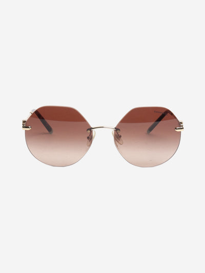 Gold rimless gradient sunglasses
