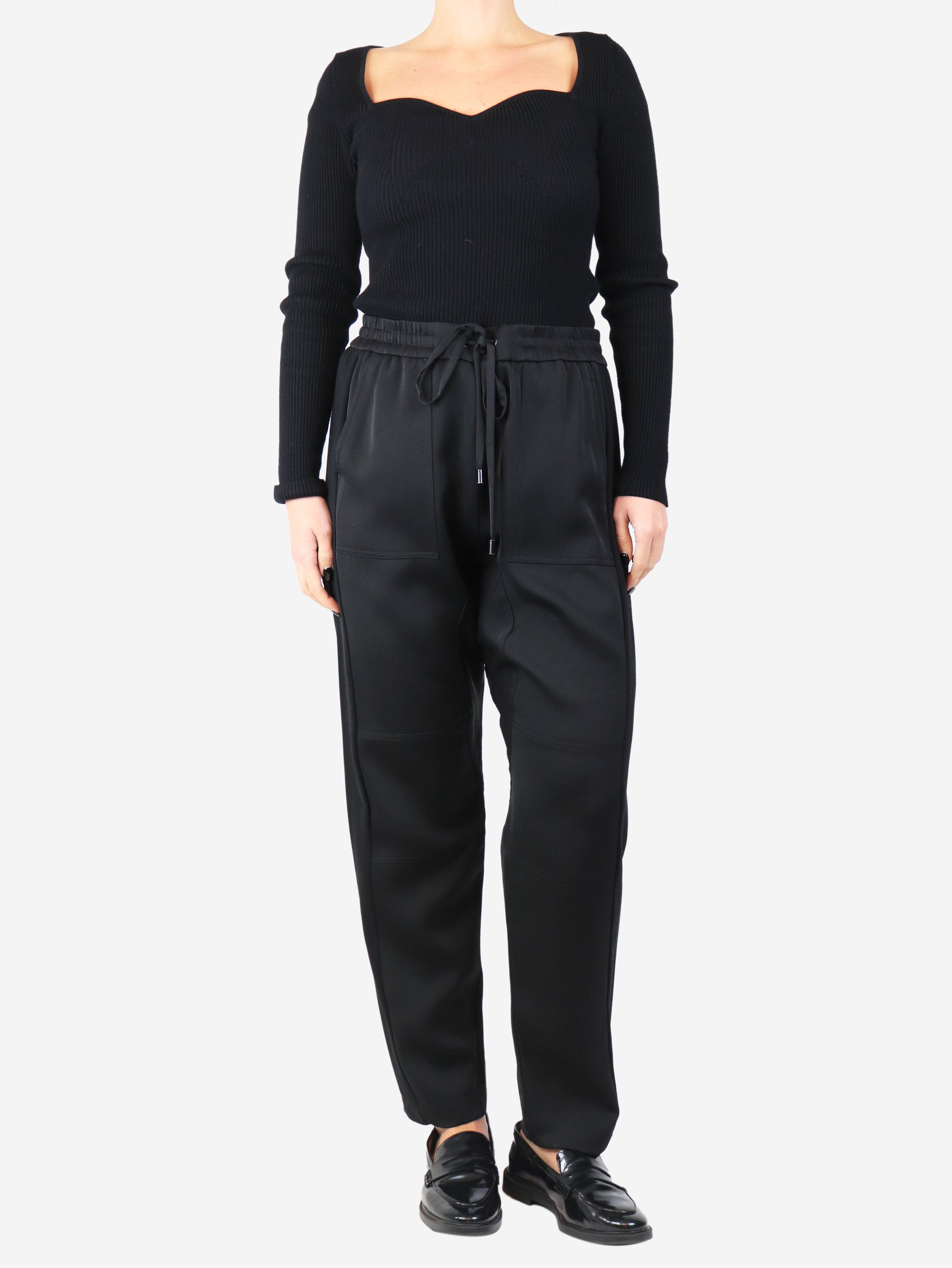 Black panel trousers - size UK 14 Trousers ME+EM 