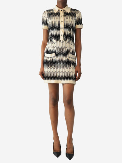 Cream and black knit button down dress - size UK 6 Dresses Missoni 